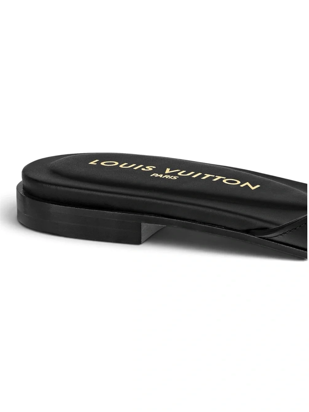 Louis Vuitton LV Isola Flat Mule Black Leather Size 37.5 NWT